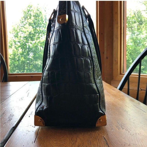 RAFE Black Crocodile-Embossed Leather Tote Bag - Picture 7 of 15